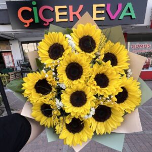 Romantik Ayçiçeği Buketi – Sevginizi Güneş Gibi Parlatın